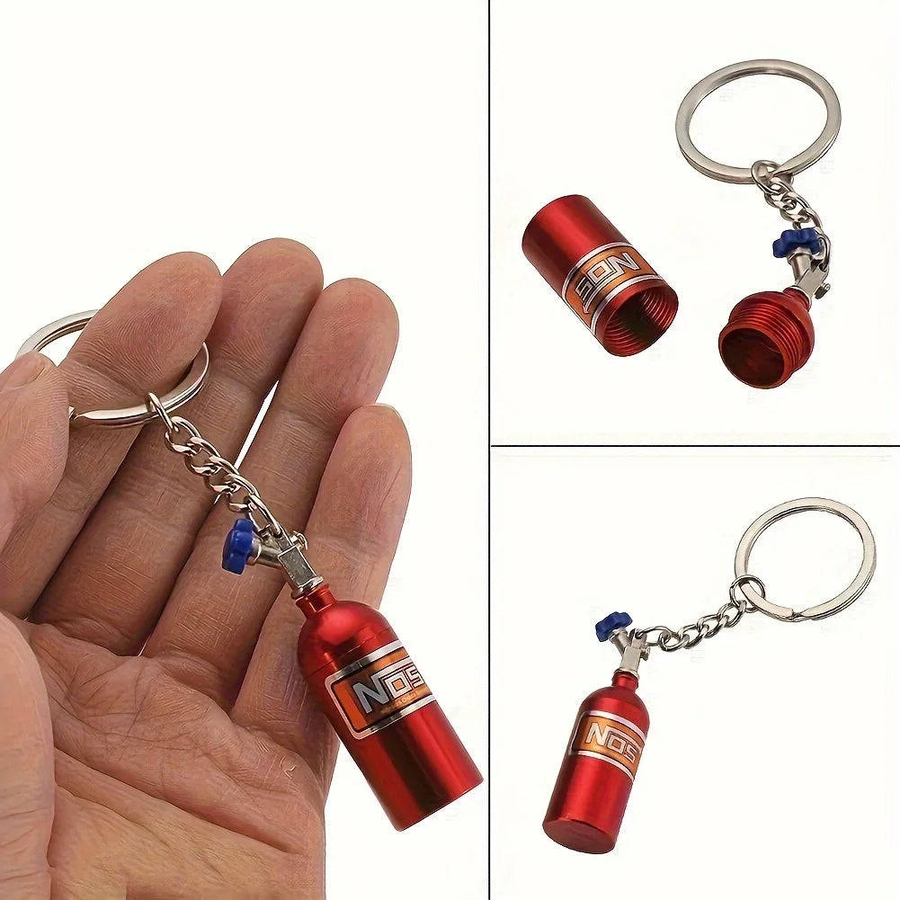 1/10 RC Car Metal NOS Nitrogen Bottle Decorative Part & Chain