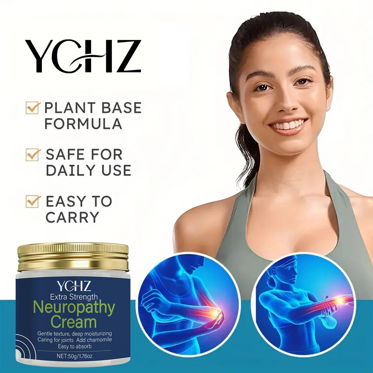 YCHZ Moisturizing Cream for Feet, Legs & Hands – Fragrance-Free
