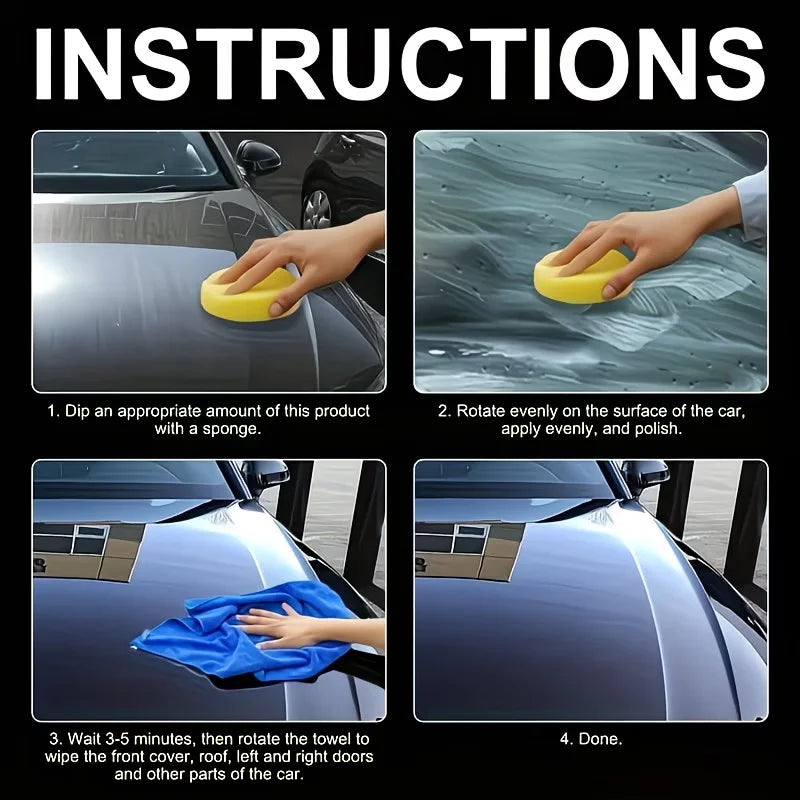 Black Car Ceramic Wax – Crystal Plating, High Gloss Polish & Shield