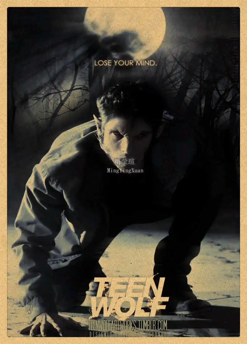 Teen Wolf Vintage Retro Movie Poster – Kraft Paper Wall Art
