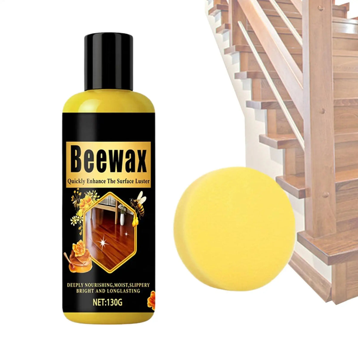 Natural Beeswax Wood Polish Paste 130g – Furniture Restorer