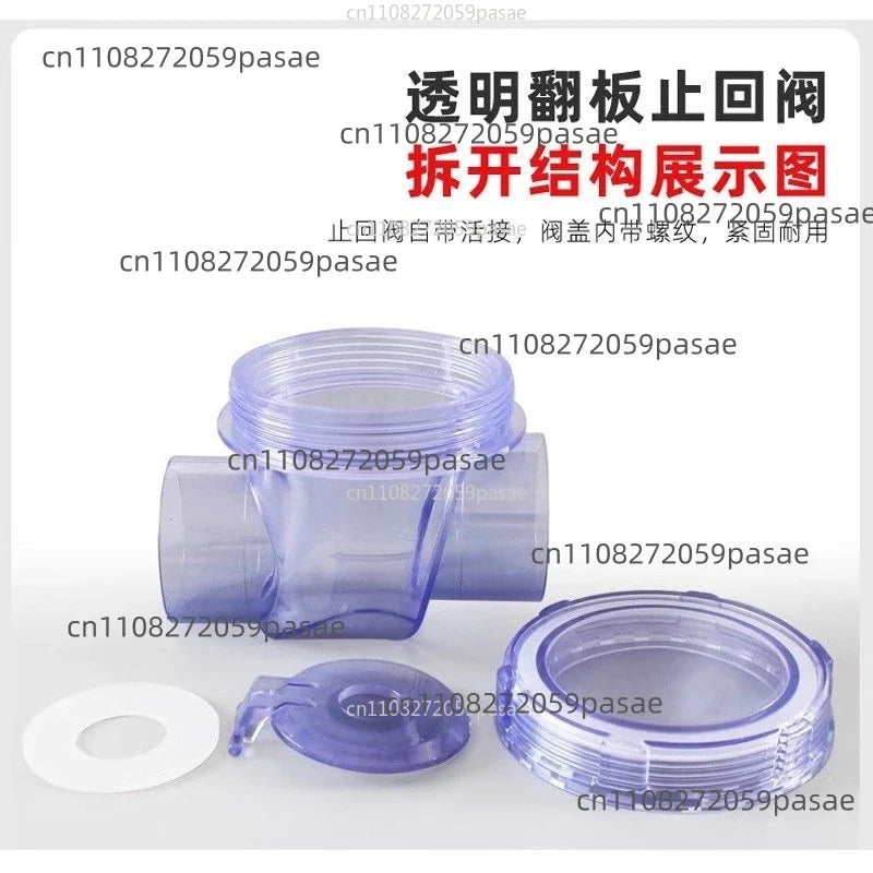 50mm UPVC Transparent Flap Check Valve – Non-Return Drain Set