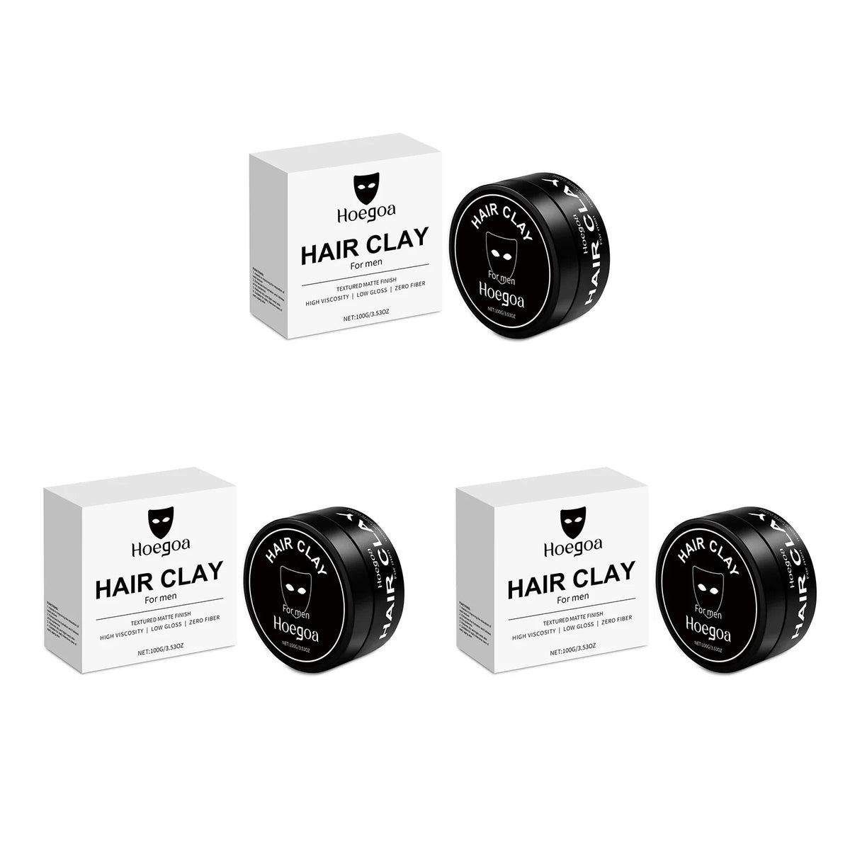 HOEGOA Men's Hair Clay – Strong Hold Matte Finish Styling Mud
