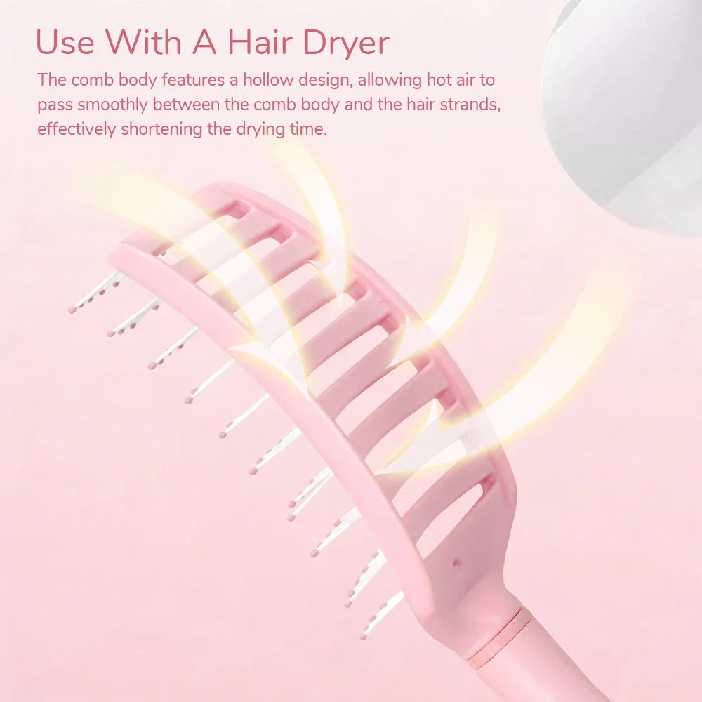 Cherry Blossom Pink Vent Hair Brush – Round-Tip Bristles