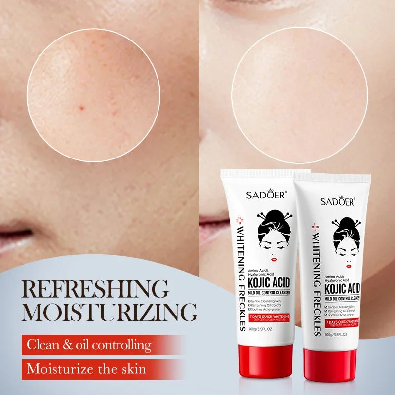 Kojic Acid Skin Care Facial Wash Mild Oil Control Deep Moisturizing