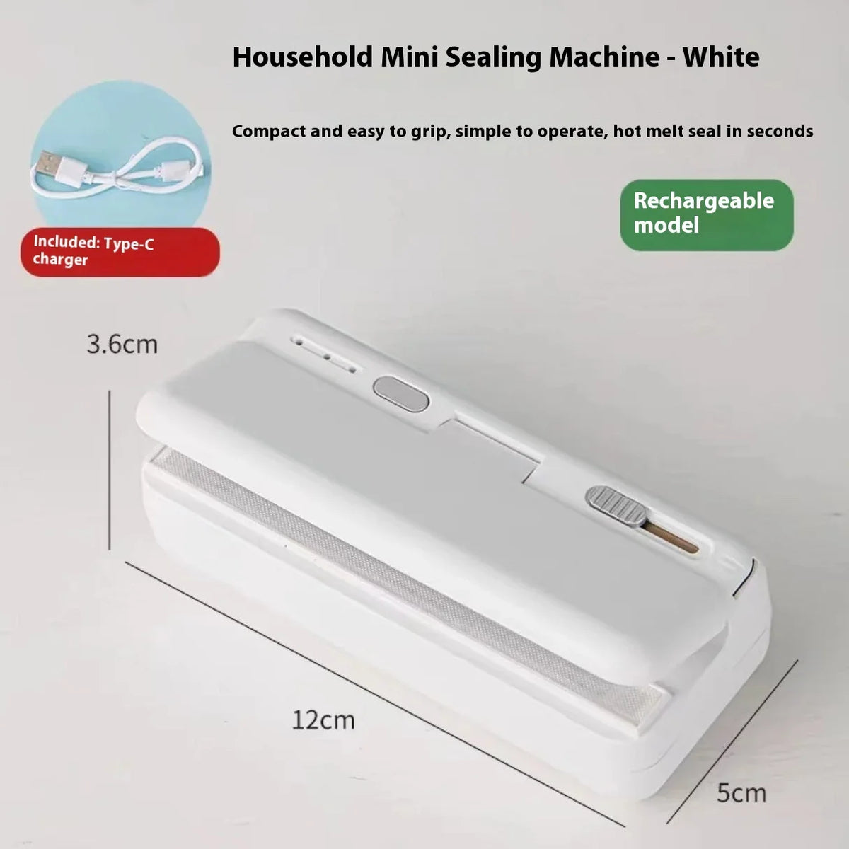 Mini Handheld Rechargeable Heat Bag Sealer | Food Packaging