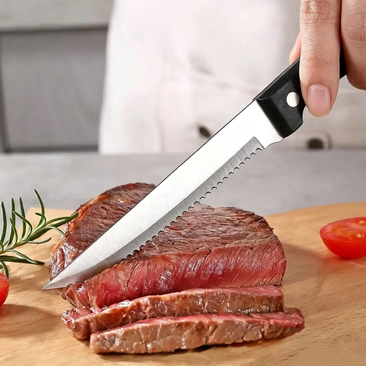 Steak Knives Set 4/6/8/12 Pcs – Serrated Stainless Steel Blade