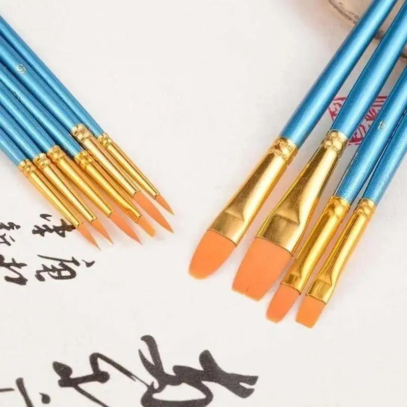 10-Piece Artist Paint Brush Set – Acrylic, Oil & Watercolor
