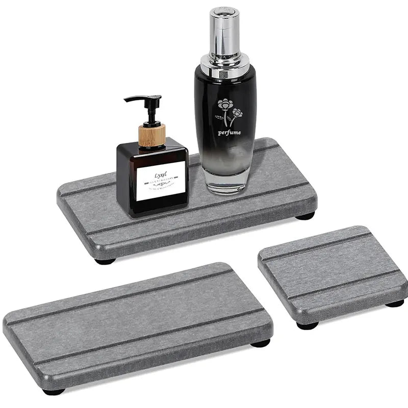 3-Pack Diatomite Sink Tray | Fast-Drying Stone Counter Mat