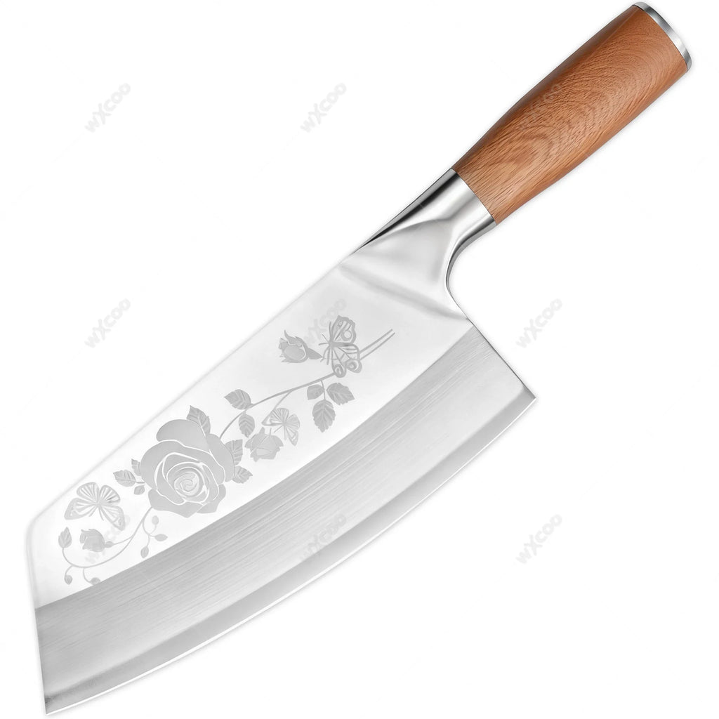 WXCOO 7.8" Chinese Cleaver | 5Cr15 Steel Chef & Butcher Knife