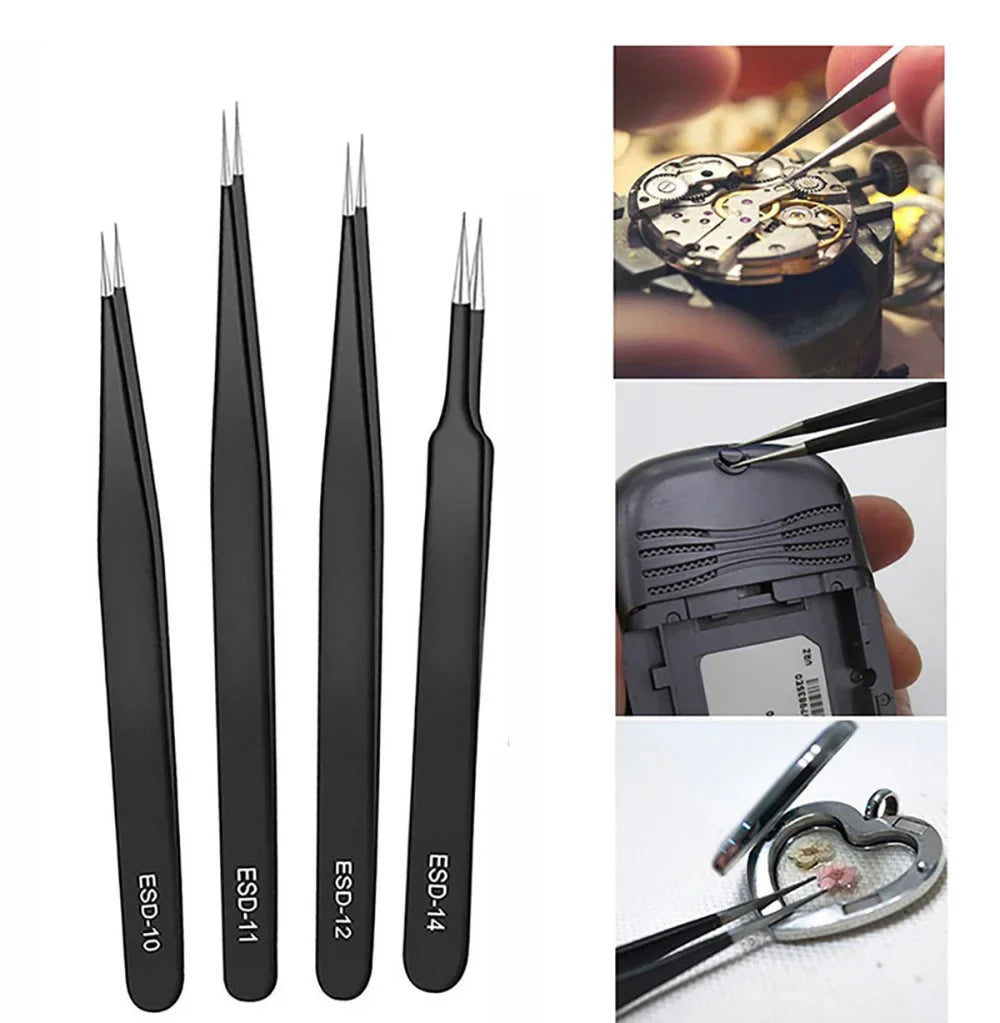 6-Piece ESD Anti-Static Precision Tweezers Set | Electronics