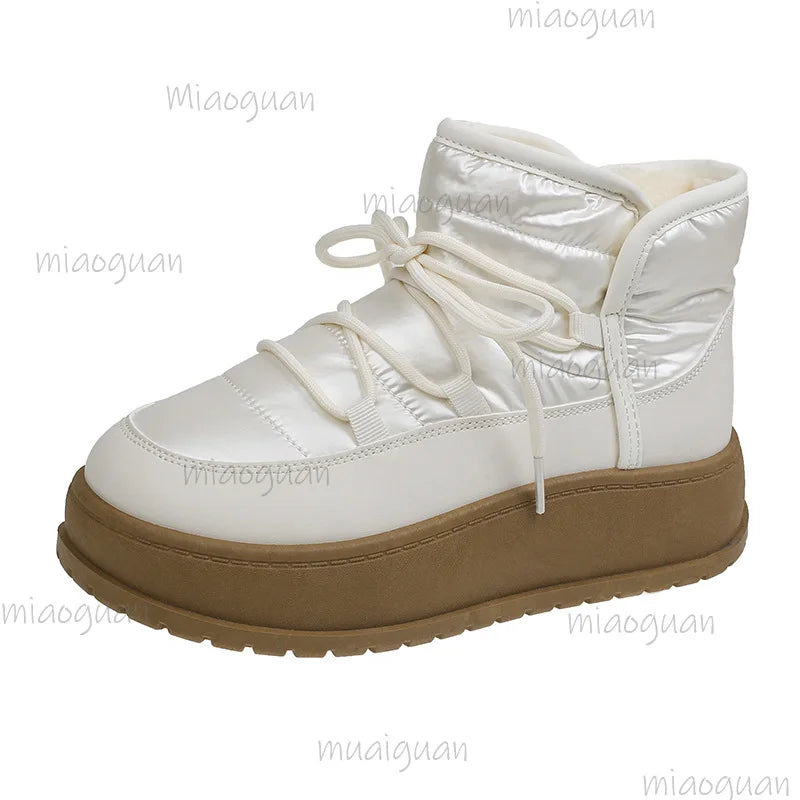 Women's Waterproof Platform Snow Boots – Plush Ankle Booties
