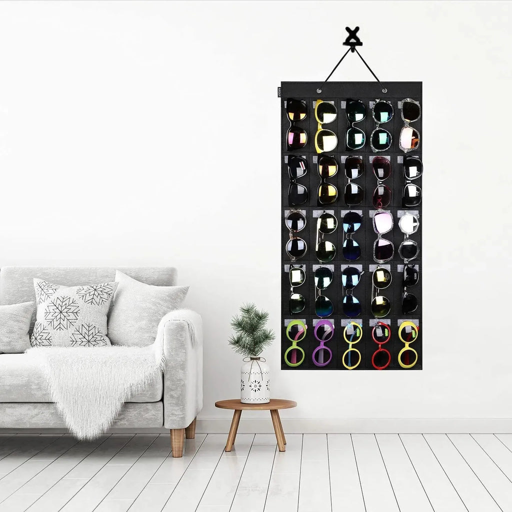 Sunglasses Storage Hanging Bag 15 25 Felt Slot Organiser Eyeglasses