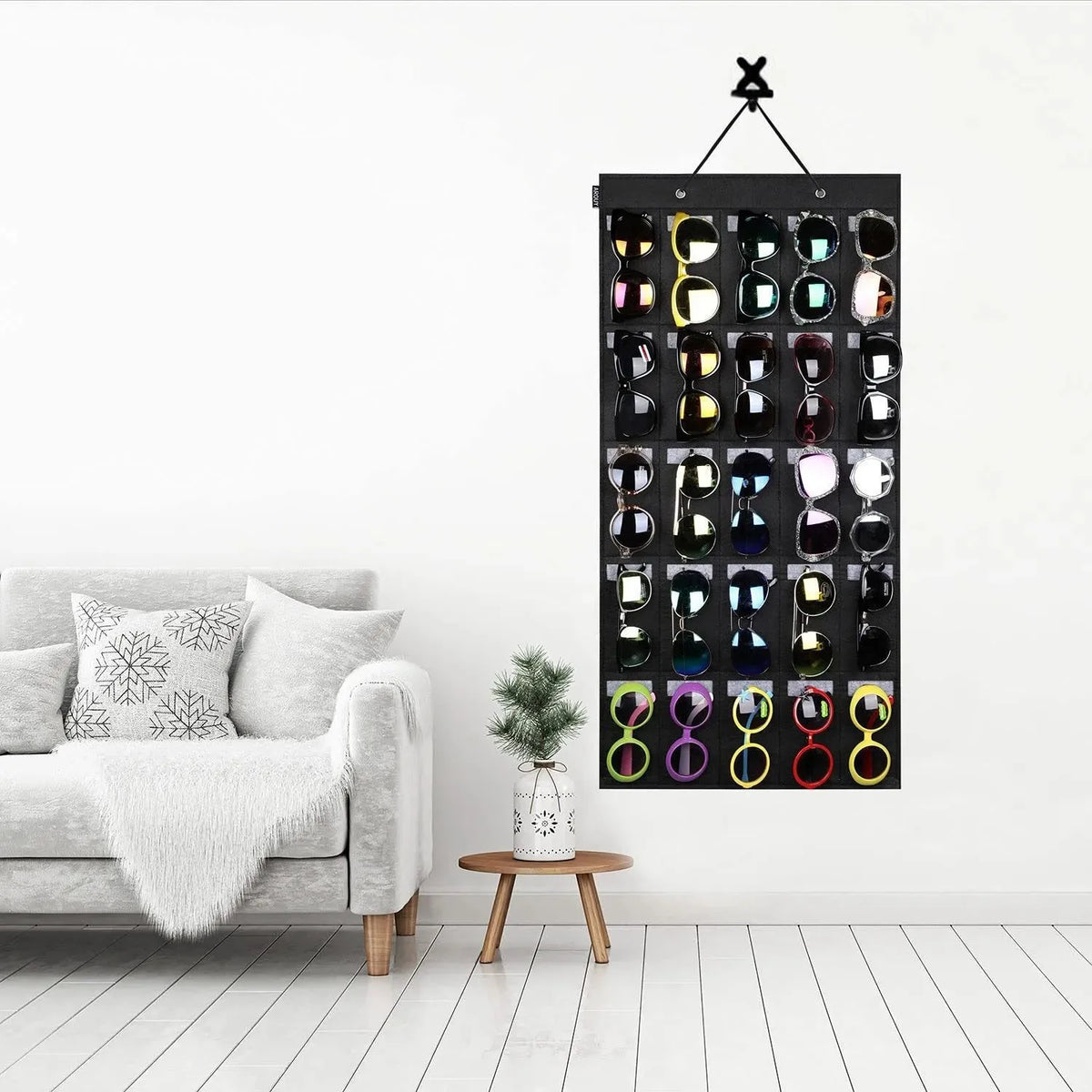 Sunglasses Storage Hanging Bag 15 25 Felt Slot Organiser Eyeglasses