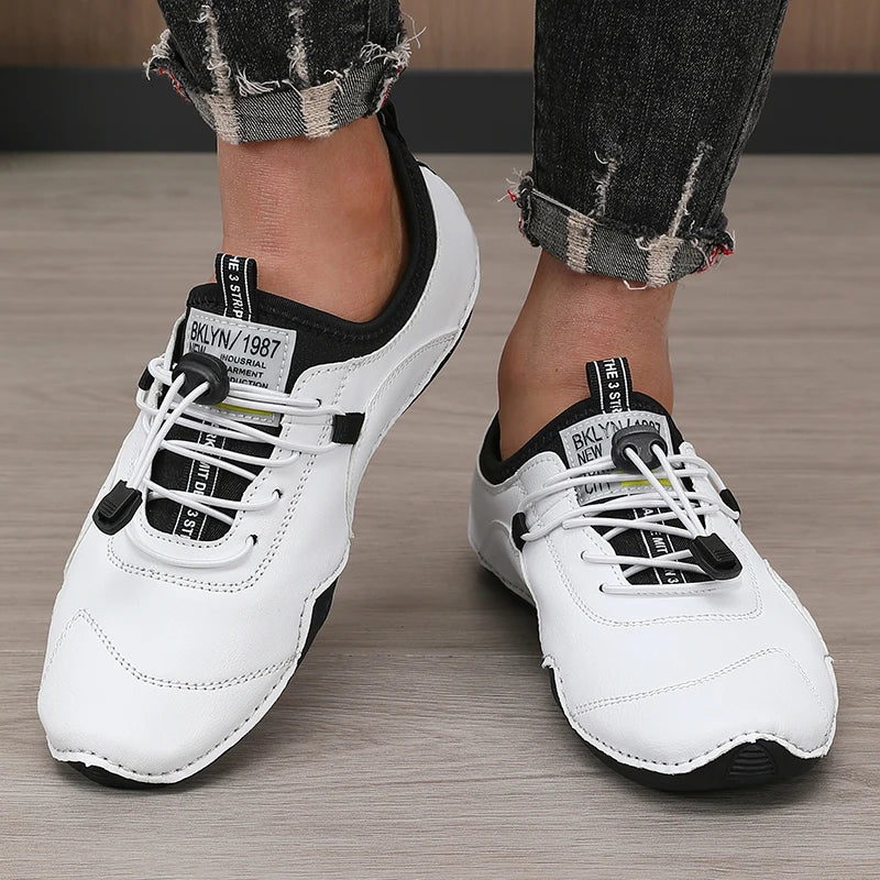 ZULIWAGN Men's Waterproof Casual Lace-Up Sneakers | Flat Shoes