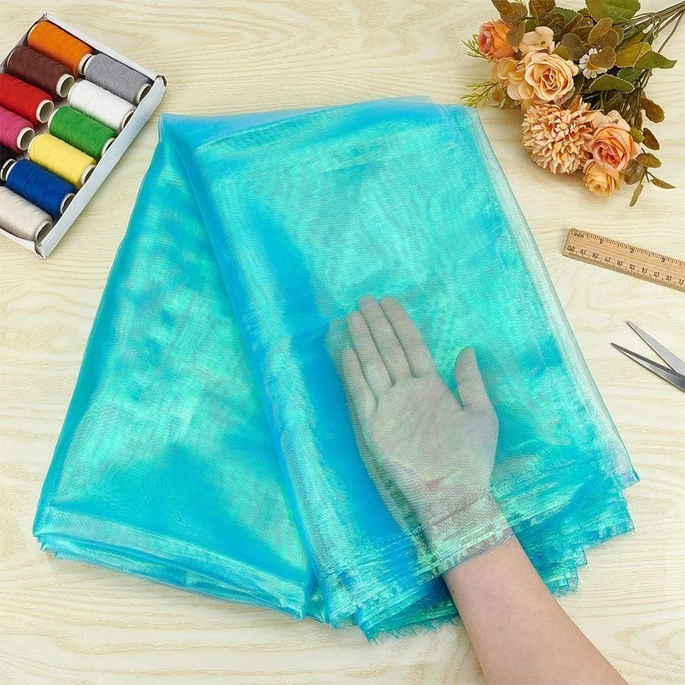Iridescent Holographic Organza Fabric 1.6x3.3 Yds – Bridal Gauze