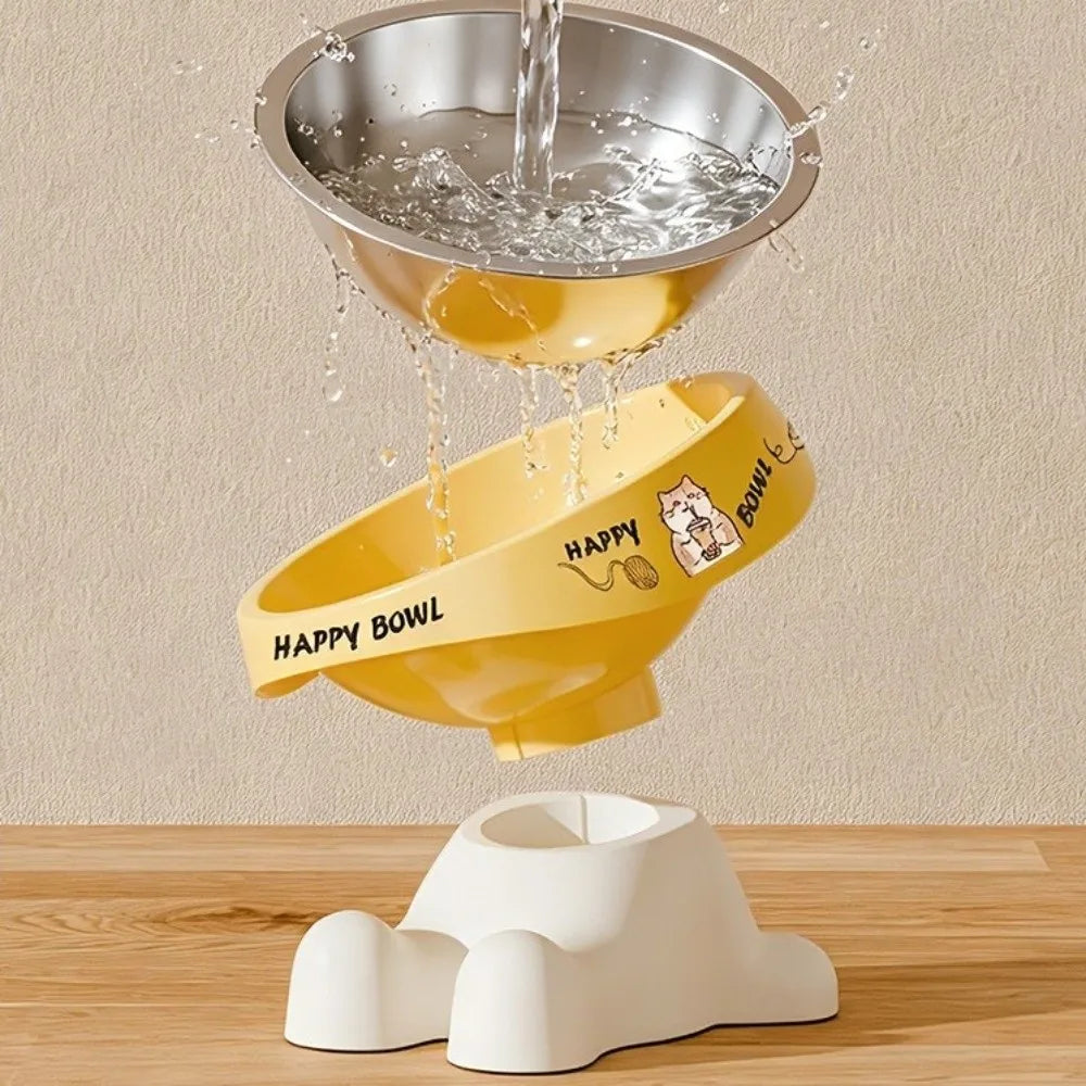 Elevated Stainless Steel Cat Bowl | Non-Slip Anti-Tip Base