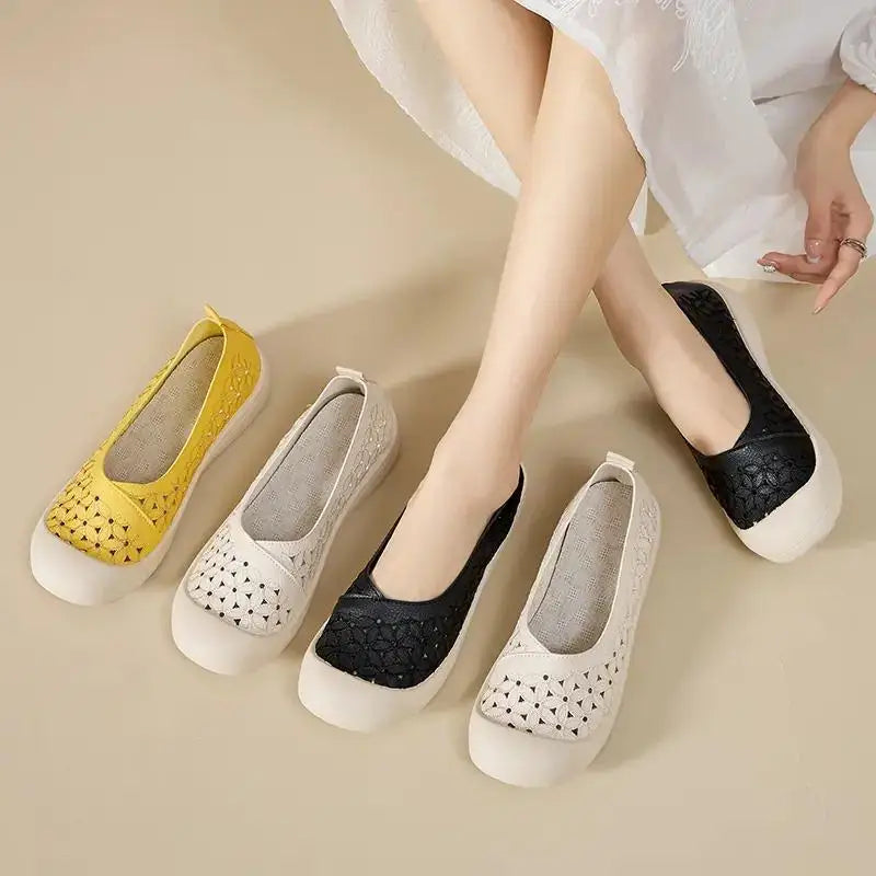 Women's Embroidery Floral Flat Sandals – Breathable Summer Shoes