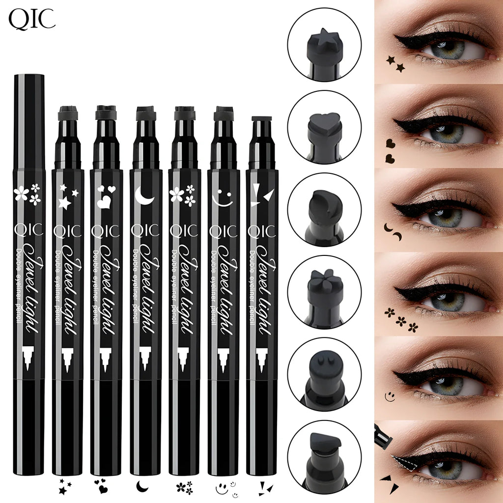 QIC Dual-Tip Stamp Eyeliner Pen – Heart, Moon & Star