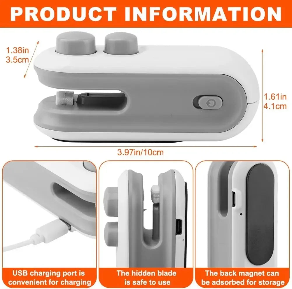USB Portable Mini Sealer Snacks Home Use Rechargeable Vacuum Handheld