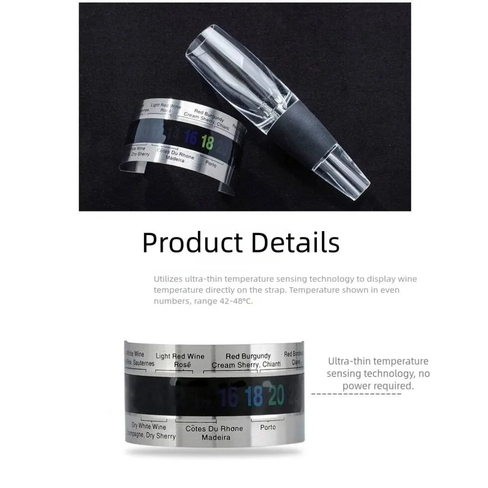 Clip-On Wine Bottle Thermometer | LCD Display | No Battery