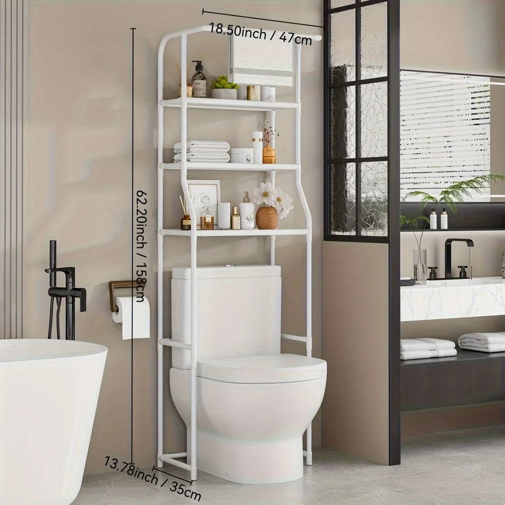 Multi-Layer Bathroom Storage Rack with Toilet Paper Holder