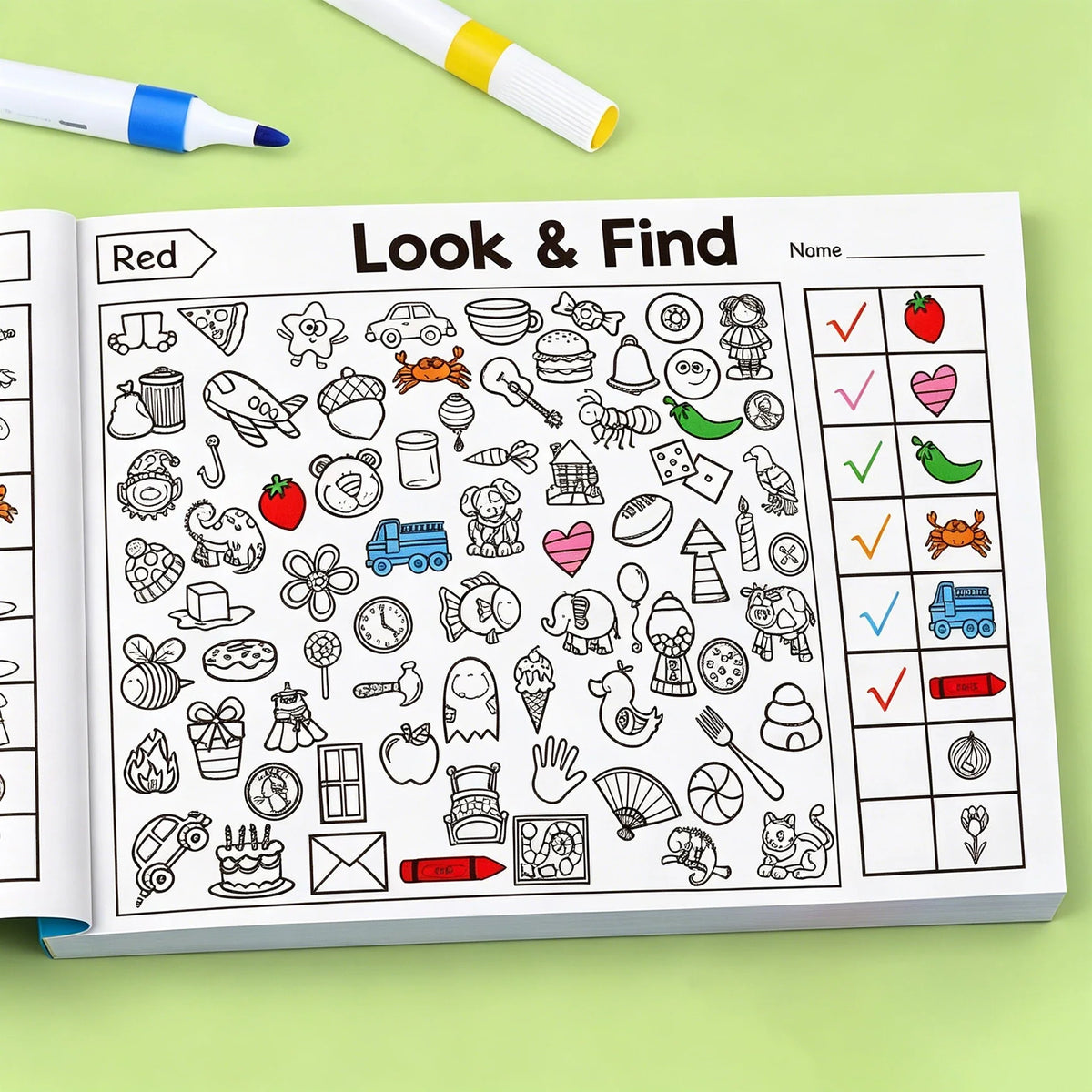 Children's Interactive Treasure Hunt Coloring Book Enhances