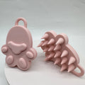 Silicone Cat Paw Scalp Massager Set – Pink & Purple Shampoo Brush