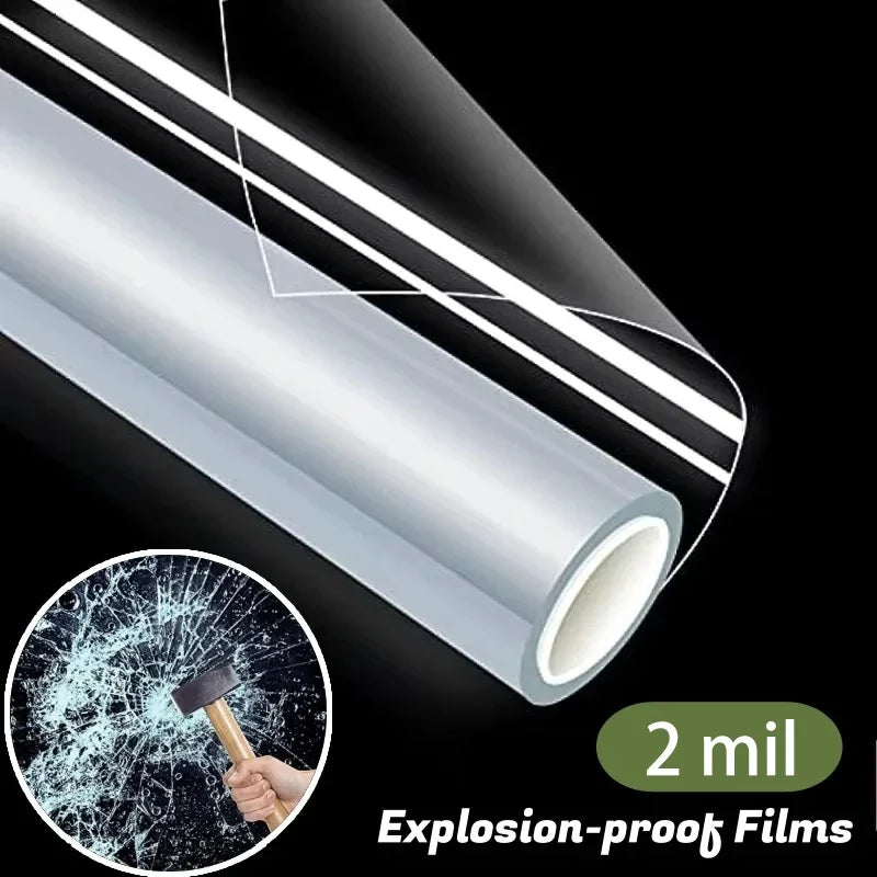 Shatterproof Window Safety Film – Clear Self-Adhesive PET Glass