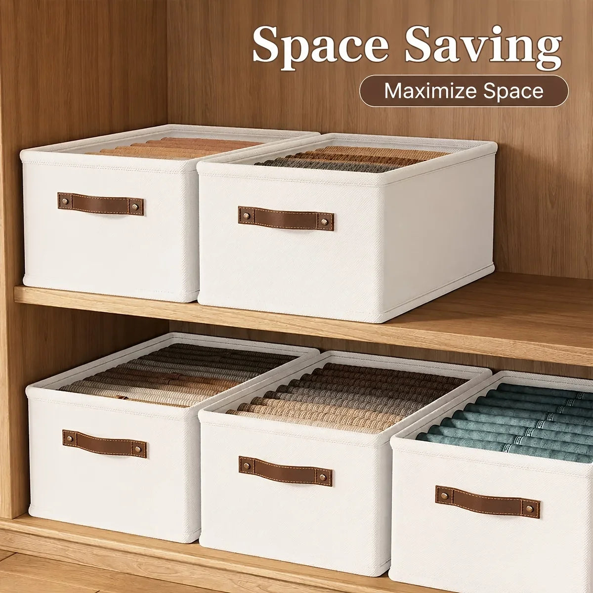 Oxford Fabric Storage Box with Handle – Clothes Organizer
