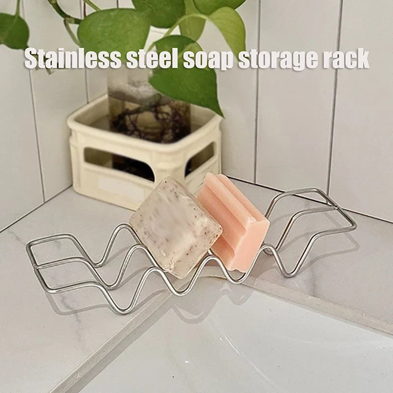 Stainless Steel Soap Rack – Countertop & Wall Soap Holder