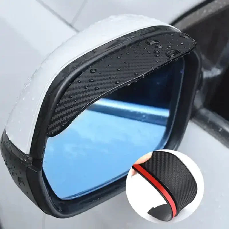 Carbon Fiber Car Mirror Rain Cover & Sun Shade | Side View Visor