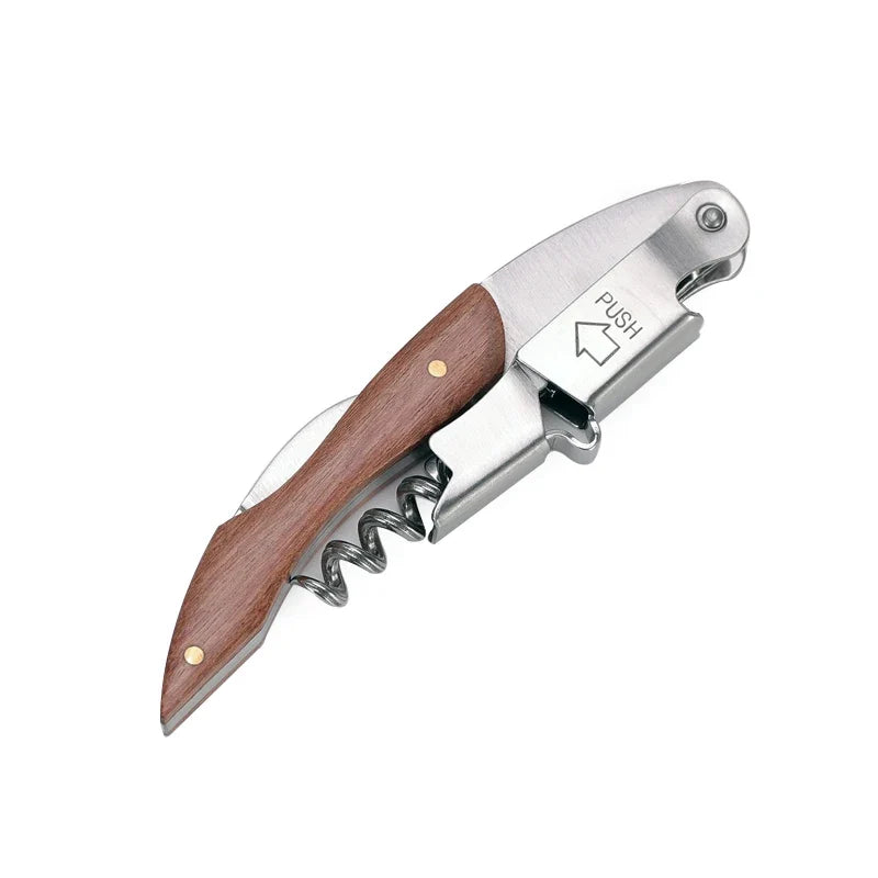 Wine Opener Double Hinged Manual Key Bartender Server Waiter