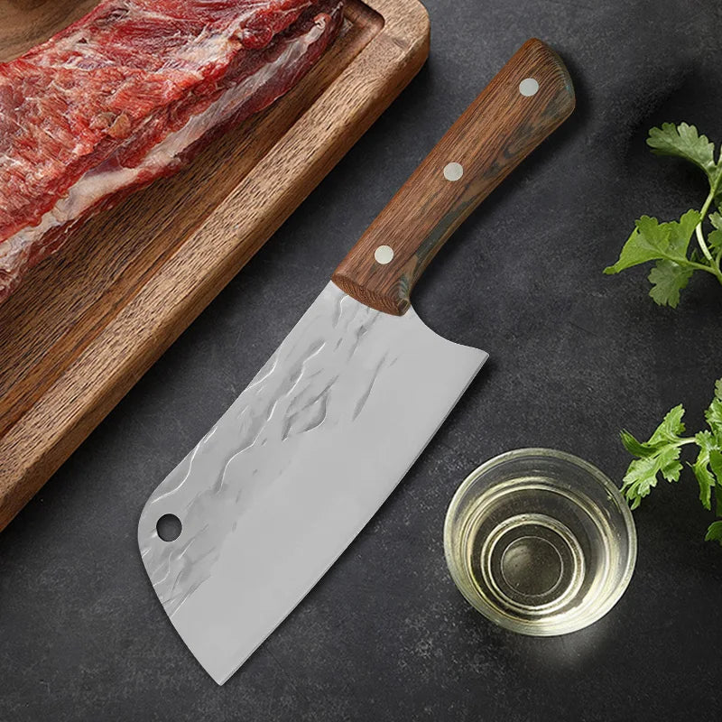 InLeung Forged Stainless Steel Meat Cleaver & Chef Knife