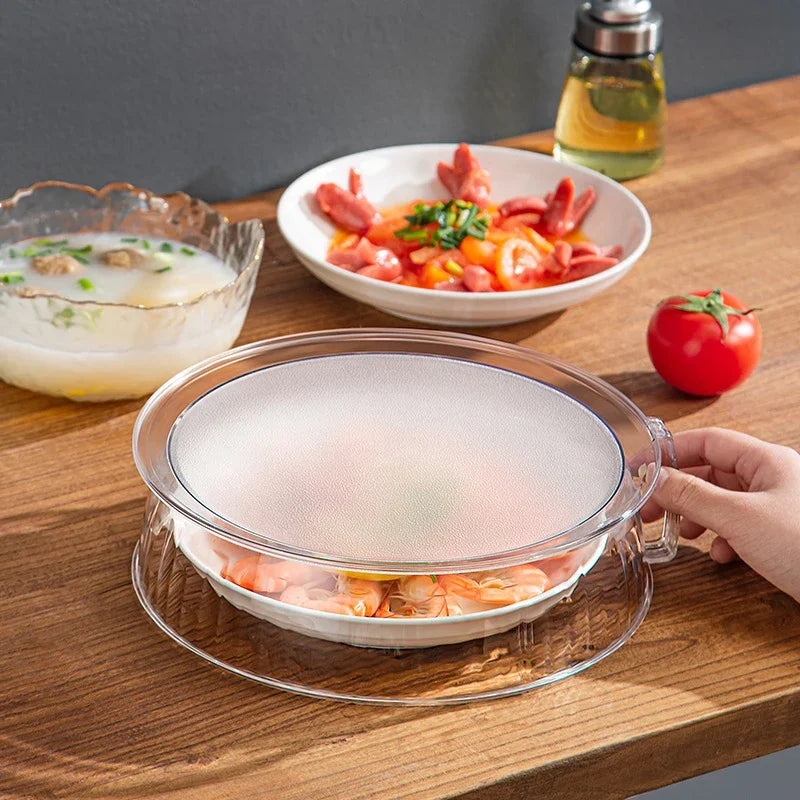 10-Inch Clear Microwave Food Cover Lid with Handle | Splash Guard