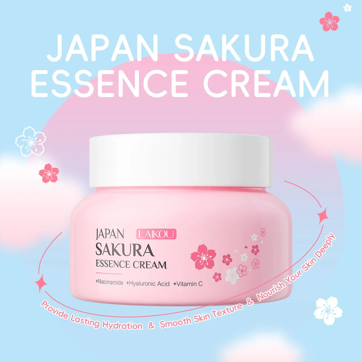 LAIKOU Sakura Face Cream 60g – Hydrating Moisturizer for Dry Skin