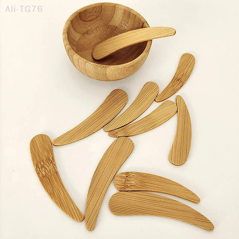 10-Pc Bamboo Spatula Spoon Set – DIY Face Mask Beauty Tools