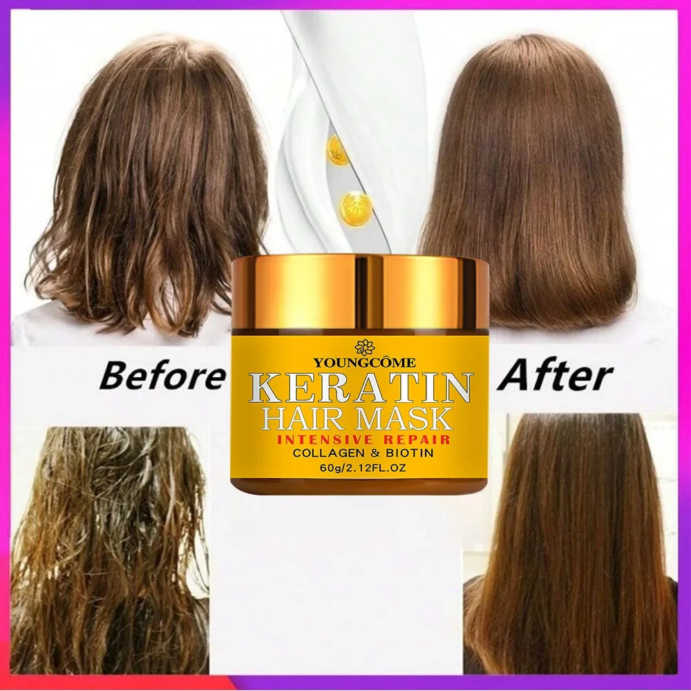 YOUNGCOME Keratin Hair Mask – Biotin, Collagen & Essential Oil