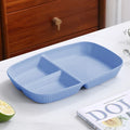 3-Compartment Divided Meal Plate | Durable PP Striped Design