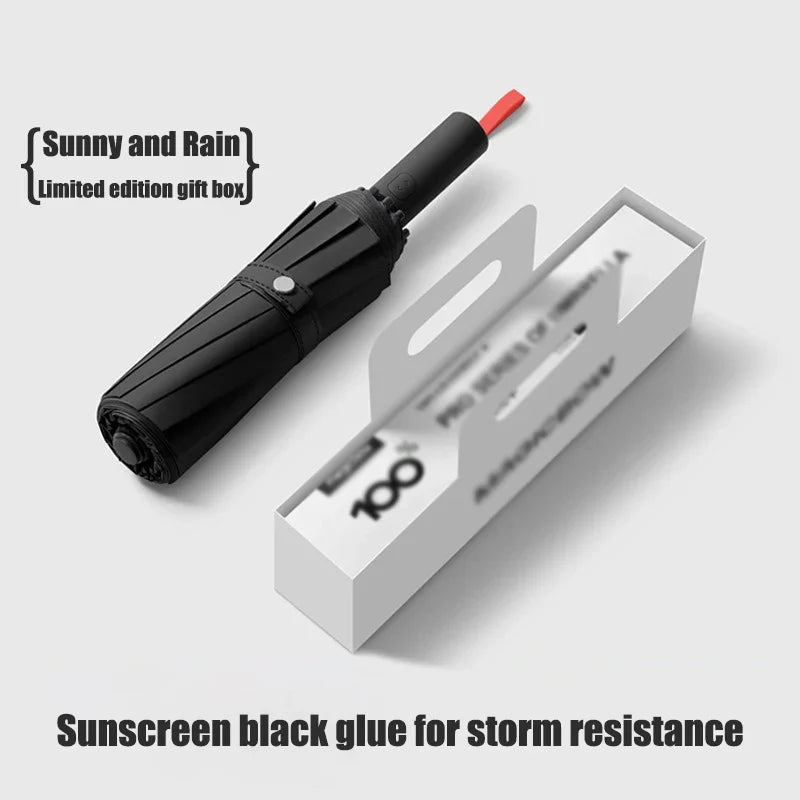 Automatic Folding Umbrella – UPF50+ Windproof & Waterproof
