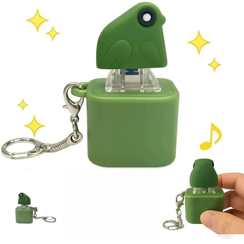 Frog Sound Button Keychain Glowing Student Fun Parody Venting
