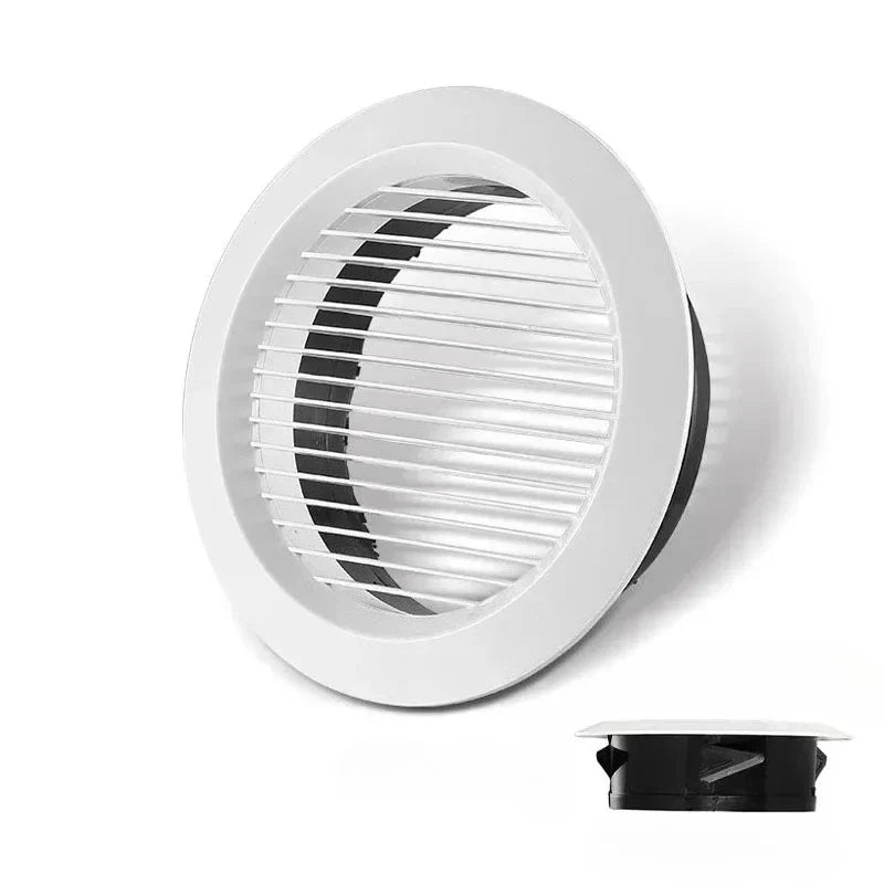 White Round Air Vent Grille Cover 75mm 100mm 125mm Adjustable