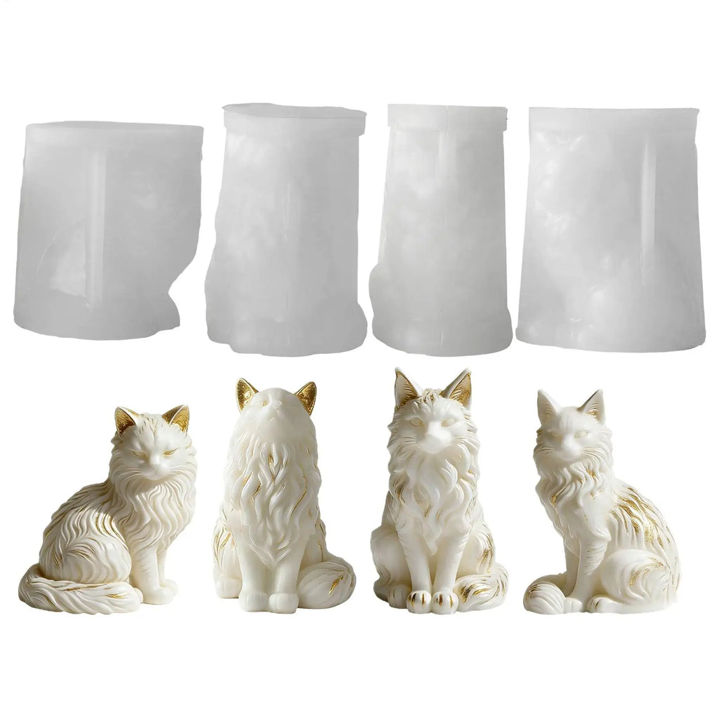 Maine Coon Shaped Silicone Mold 3D Cat Design DIY Candles Soaps