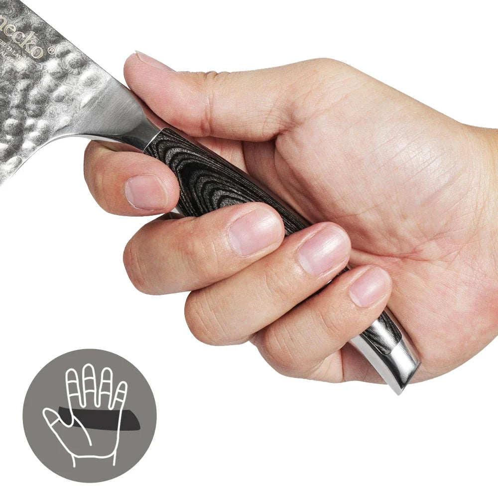 Sunnecko 7" Damascus Steel Cleaver – 73-Layer VG10 Kitchen Knife