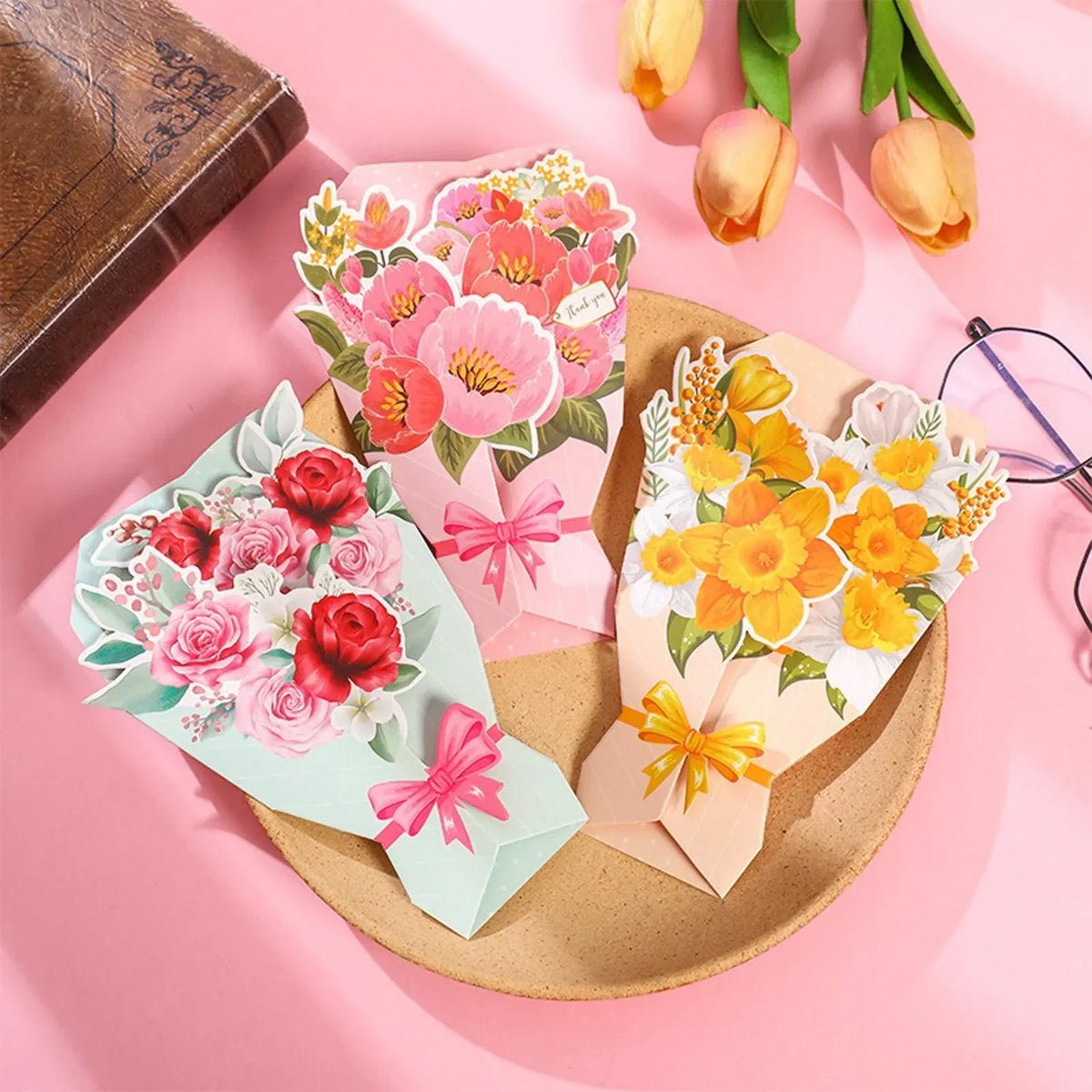 Bulk Blank Note Cards Bouquet Greeting Card Flower Modeling Birthday