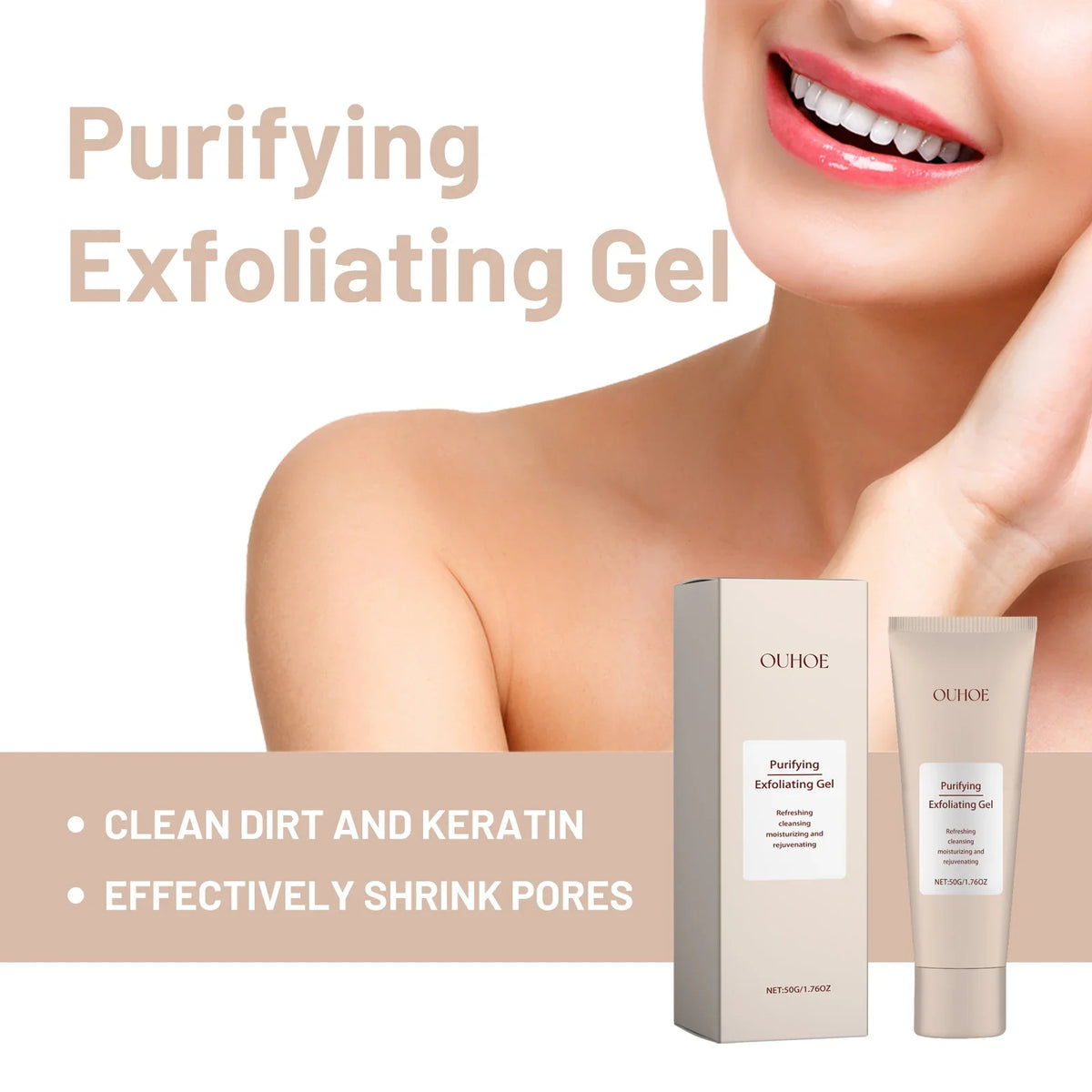 Exfoliating Peel Gel – Pore Shrinking, Brightening Face Scrub