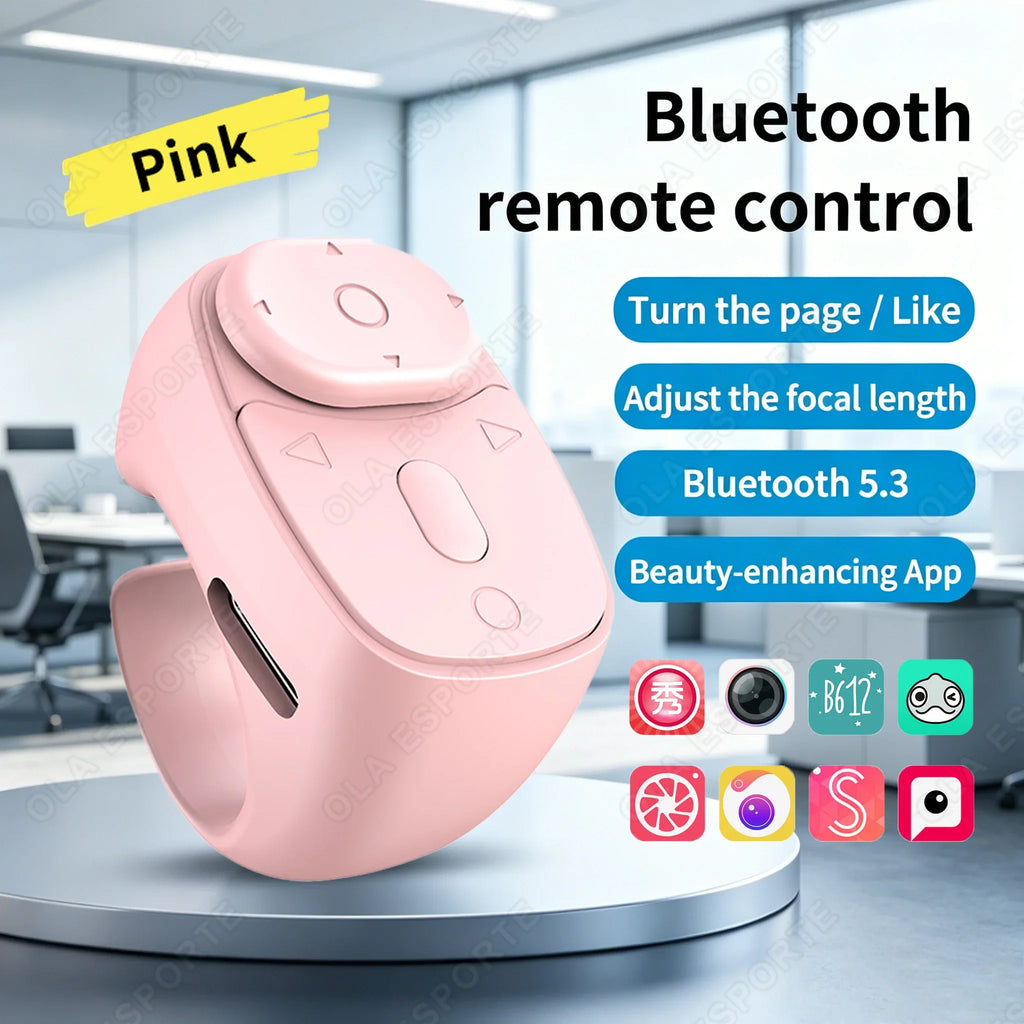 Cell Phone Scrolling Ring Wireless Finger Shutter Remote Control Page