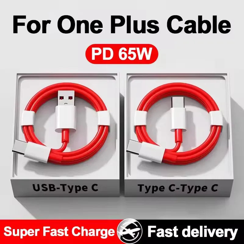 65W SuperVOOC USB-C Cable 6A PD3.0 | OnePlus Xiaomi Huawei