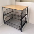 Kitchen Countertop Organizer with Drawer & Metal Basket