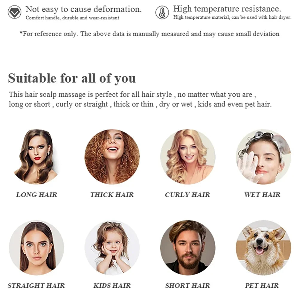 9-Row Detangling Hair Brush – Cushion Scalp Massage Comb
